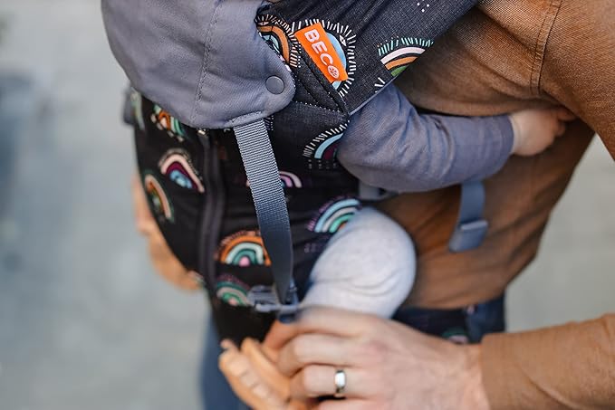 Beco Baby Carrier 8 Hybrid Newborn to Toddler Carrier (7-45lbs) - All in 1 Mesh Backpack, Front and Hip Carrier with Adjustable Seat - Cooling Ergonomic Carrier (Boho Rainbow)
