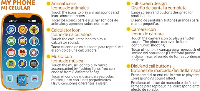 JOYIN Smartphone Toys for Baby, Remote Control Baby Phone with Music, Learning Toy, Birthday Gifts for Infants, Kids, Boys and Girls, Easter Basket Stuffers