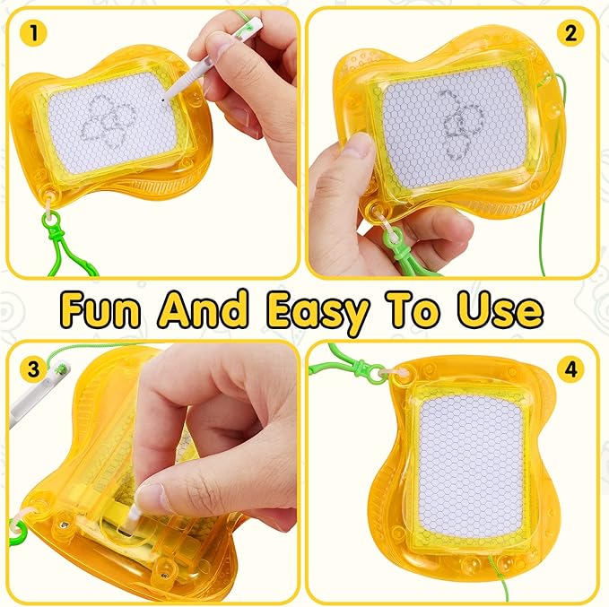 12Pcs Mini Magnetic Drawing Board,Erasable Mini Doodle Boards for Kids,Backpack Keychain Clip Drawing Boards,Portable Small Writing Pad for Boys Girls Party Favor Classroom Rewards Goodie Bag Filler