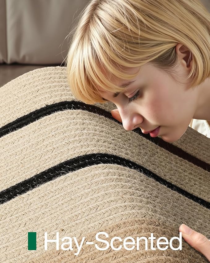 LUMI Jute Area Rug 4x6 for Living Room, Natural Handwoven Rugs Non Slip, Farmhouse Braided Carpets No Shedding for High Traffic, Dining Room, Indoor, Outdoor, Patio