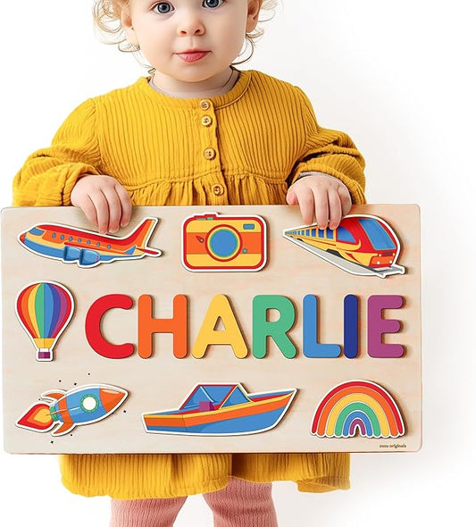 Busy Board, Montessori Toy for 1-3 Years Old, Wooden Toddler Sensory Activity Toy, Ideal Gift for 1+ Year Old Boys, Large Size, Multi-Color Choice, Personalized Wooden Handmade
