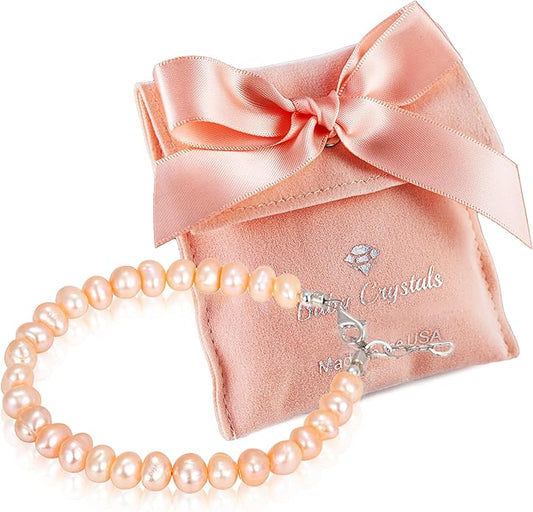 Freshwater Cultured Pearl Bracelet, Sterling Silver Jewelry. Toddler Bracelets for Girls, Toddler Girl Birthday Gifts, Keepsake Baby Girl gift