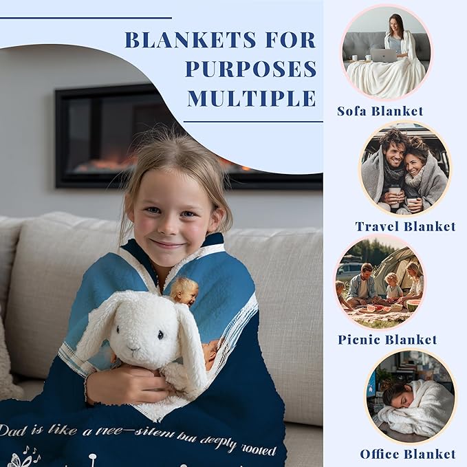 Custom Personalized 9 Photo Collage Blanket Thow Gifts with Text, Customized Pictures Blankets Gift for Christmas Birthday Thanksgiving Adults Kids Dad Mom Girlfriend Boyfriend (1 Grid Love)