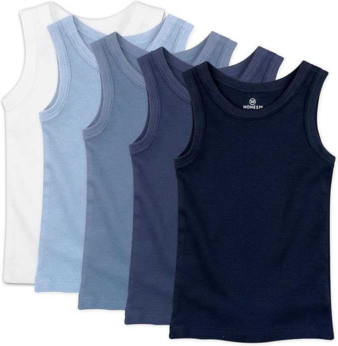 HonestBaby Sleeveless Muscle T-Shirts 100% Organic Cotton for Infant Baby and Toddler Boys, Girls