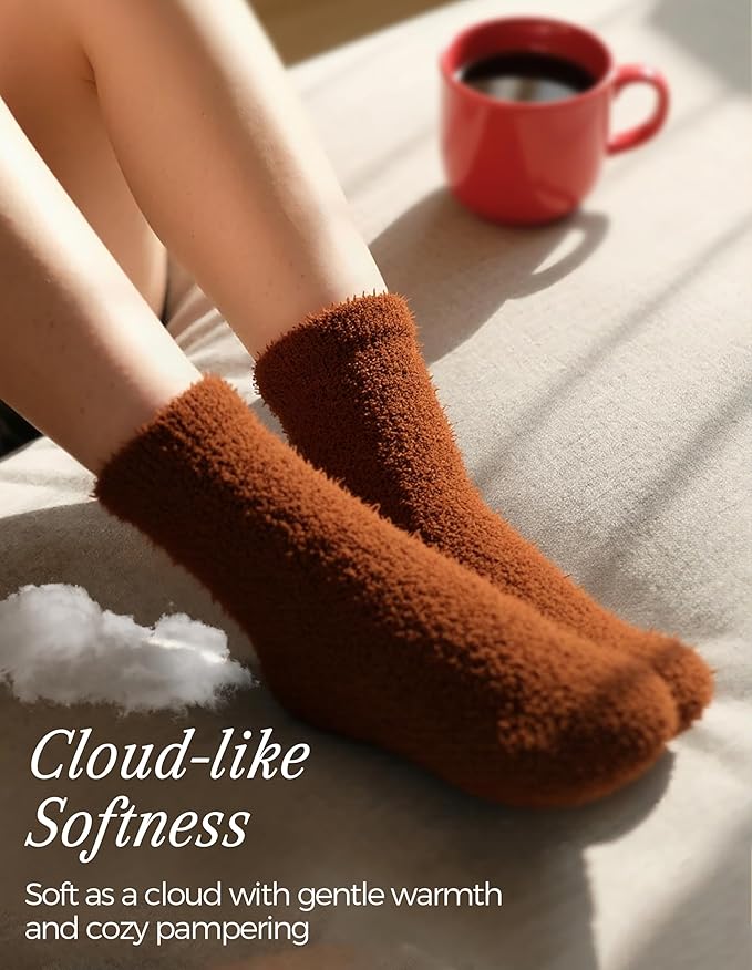 TEHOOK Warm & Cozy Gifts for Women, Fluffy Fuzzy Sock, Plush Sleeping Slipper Socks - Soft Warm Fabric