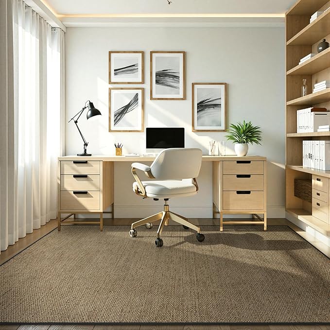 Wonnitar Farmhouse Kitchen Rugs, 3x5 Area Rugs for Entryway Indoor Non-Slip Washable Braided Rubber Rug Neutral Woven Absorbent Throw Carpet for Entry Bathroom Bedroom (Grey/Khaki,3'x5')