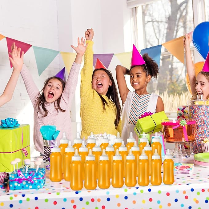 Norme 24 Pcs Baby Shower Bottles 9.5 oz Plastic Baby Bottles Chug Shower Game Party Favors Baby Bottles Bulk for Baby Shower Decorations Gender Reveal Gifts (White)