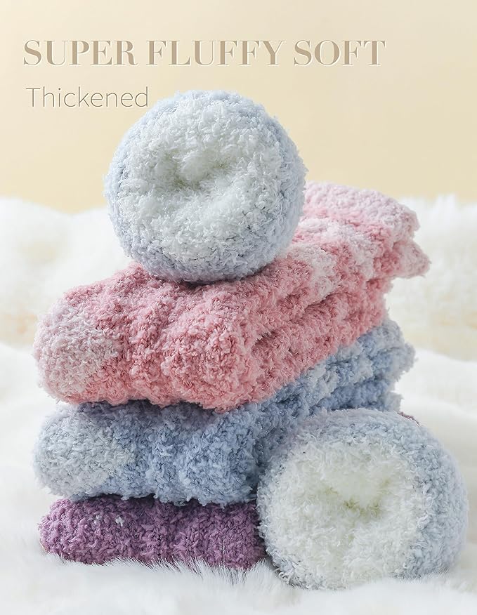 TEHOOK Warm & Cozy Gifts for Women, Fluffy Fuzzy Sock, Plush Sleeping Slipper Socks - Soft Warm Fabric