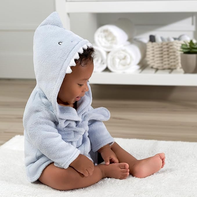 Gerber Unisex Baby Plushy Soft Hooded Animal Character Bathrobe
