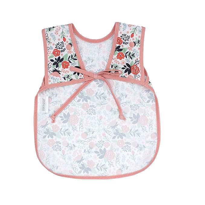 BapronBaby Vintage Rose Bapron - No Neck Tie Safer Bib for Baby & Toddler - Soft Waterproof Stain Resistant - Machine Washable - Sz Preschool 3-5yrs