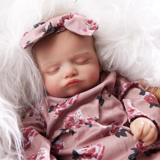 Lifelike Reborn Baby Dolls Girl - 18 inch Sleeping Realistic Newborn Baby Dolls Full Vinyl Body Real Life Baby Dolls Girl with Accessories for 3+ Year Old Gifts, Pretend Play, Collection