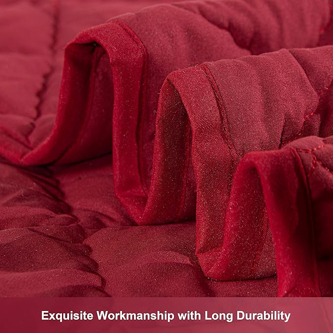 NTBAY Down Alternative Oversized Toddler Comforter, Super Soft and Warm Solid Color Baby Crib Quilted Blanket, 43x60 inches, Red