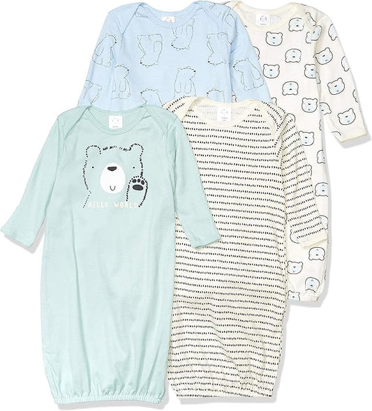Gerber unisex-baby Baby Boy and Girls 4-pack Sleeper Gown