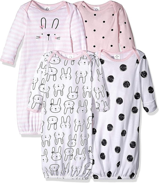 Gerber unisex-baby Baby Boy and Girls 4-pack Sleeper Gown
