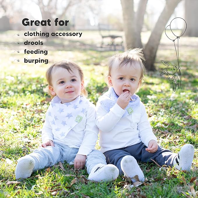 8-Pack Organic Baby Bandana Bibs for Boys, Girls - Super Absorbent Triangle Baby Bibs for Drooling and Teething Infant, 100% Cotton Extra Soft for Newborn, Infant 0-36 Months (Constellation)