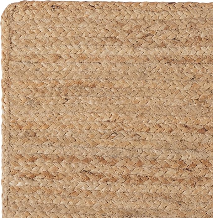 REDEARTH · Rectangular Area Rug - 2'x3' Braided Natural Jute with Non-Skid Backing - Handwoven Boho Rug for Bedroom, Kitchen, Living Room - Farmhouse Aesthetic Home Decor - Durable Handmade Rug