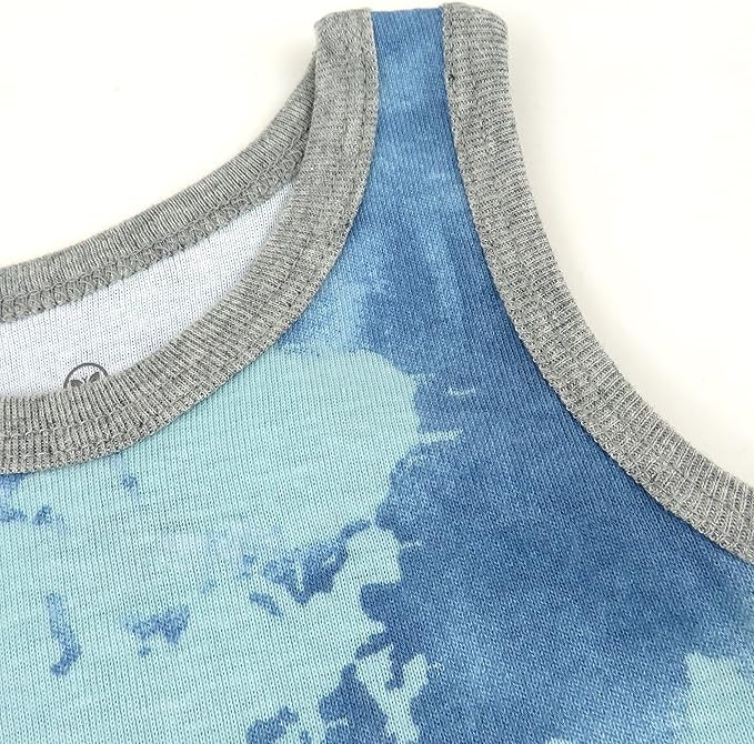 HonestBaby Sleeveless Muscle T-Shirts 100% Organic Cotton for Infant Baby and Toddler Boys, Girls