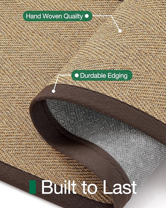 LUMI Jute Runner Rug Non Slip for Hallway, 3'x12' Natural Rustic Carpet No Shedding, Farmhouse Braided Area Mat Indoor High Traffic for Living Room, Entryway, Kitchen, Laundry, 3x12