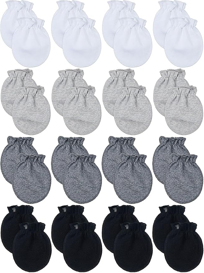 16 Pairs Newborn Baby Cotton Mittens No Scratch Gloves Unisex Newborn Mittens for baby Boys Girls 0-6 Months
