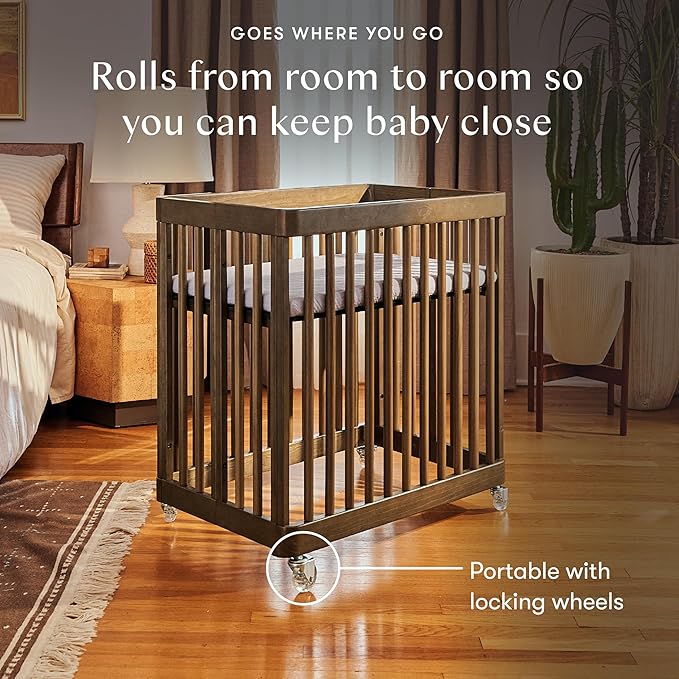 babyletto Pogo 8-in-1 All Stages Convertible Crib - GREENGUARD Gold Certified - Baby Crib Conversion Kits for Bassinet & Full-Size Crib to Toddler Bed, Baby Bed & More - Portable & Adjustable