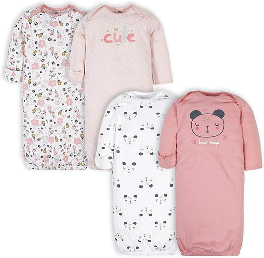 Gerber unisex-baby Baby Boy and Girls 4-pack Sleeper Gown