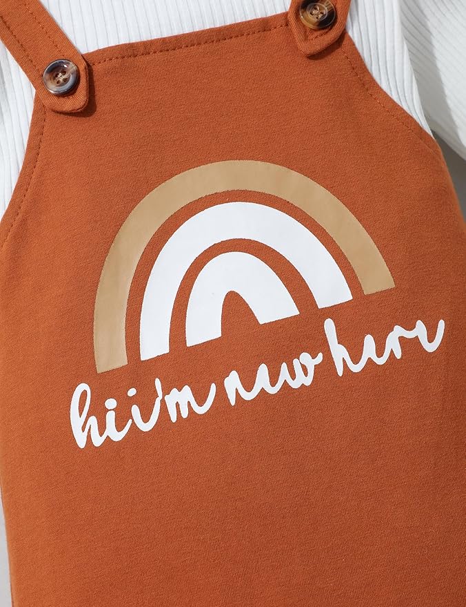 Baby Girl Clothes Patter&Letter Baby Girl Romper with Bow Hat&Headband and Gloves 4Pcs Baby Girl Coming Home Outfit