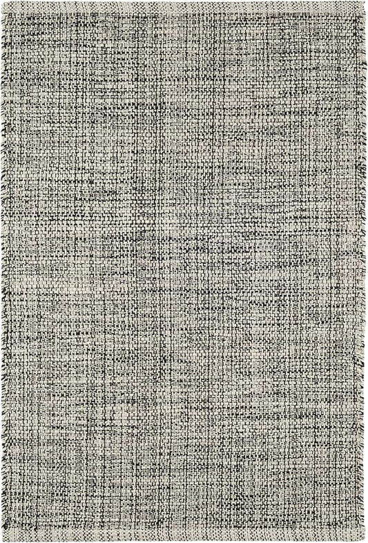 Dash and Albert Marled Cotton Area Rug - 2.5' x 8' Runner Black Solid Handwoven Accent Rug - Durable, Lightweight, High Traffic Areas Hallway, Stairs, Bedroom