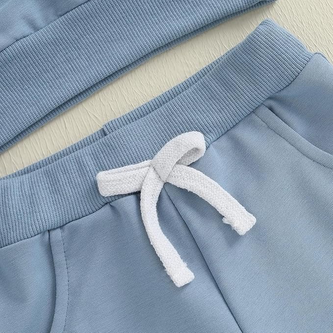 Kupretty Toddler Baby Boy Fall Winter Clothes Color Block Long Sleeve Sweatshirt Pullover Tops + Joggers Pants Outfit Set