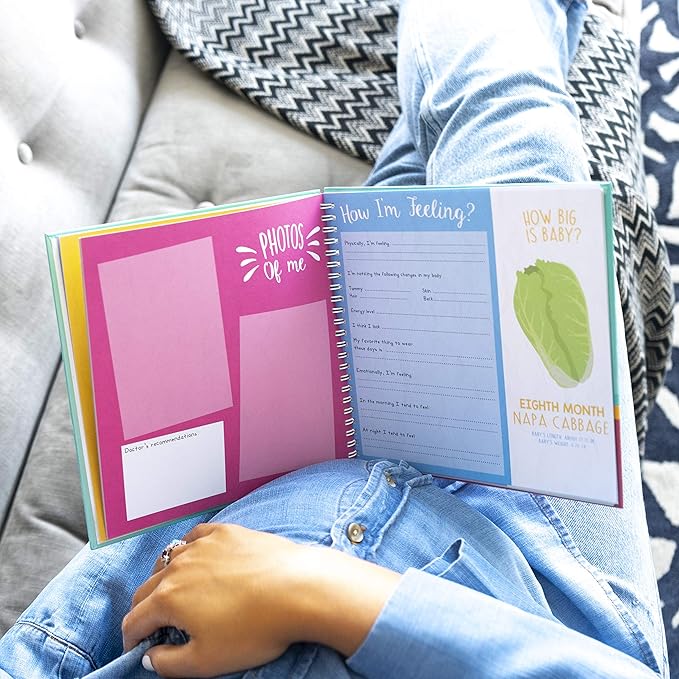 My Pregnancy Journal and Baby Memory Book with Stickers - Baby Scrapbook and Photo Album - Perfect Pregnancy Gifts for First Time Moms - Pregnancy Journal Memory Book