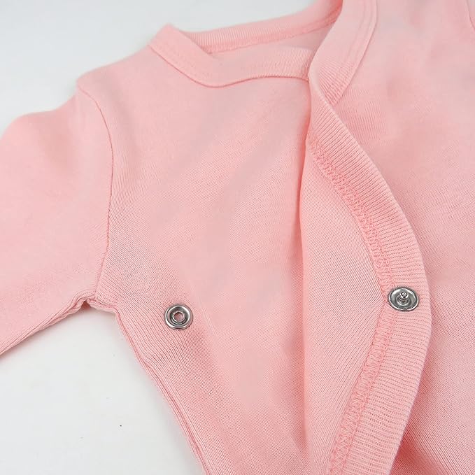 HonestBaby unisex-baby 3-pack Long Sleeve Side-snap Kimono Bodysuits Organic Cotton for Infant Baby Boys, Girls, Unisex