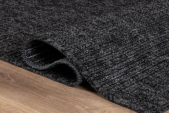 Beverly Rug Easy Jute Entry Rug 2x3 Solid Washable Durable Outdoor Indoor Area Rugs for Living Dining Room Patio Office Stain Resistant Non Shedding Casual Indoor Outside Carpet 2 x 3 Dark Gray