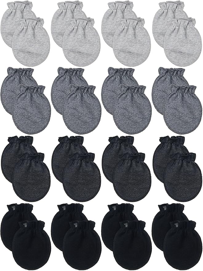 16 Pairs Newborn Baby Cotton Mittens No Scratch Gloves Unisex Newborn Mittens for baby Boys Girls 0-6 Months