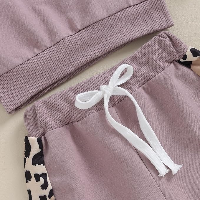 Kupretty Baby Girl Fall Winter Clothes Toddler Outfit Letters Graphic Crewneck Sweatshirts + Joggers Pants Set