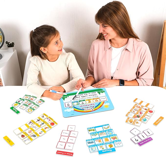 110 PCS Sentence Building Kit for Kids, Speech Speak Spell Games, Word Building Magnets, Speech Therapy Toys for Toddlers, Reading Games for Kids, Learn to Read, Reading Manipulatives - Simply Magic
