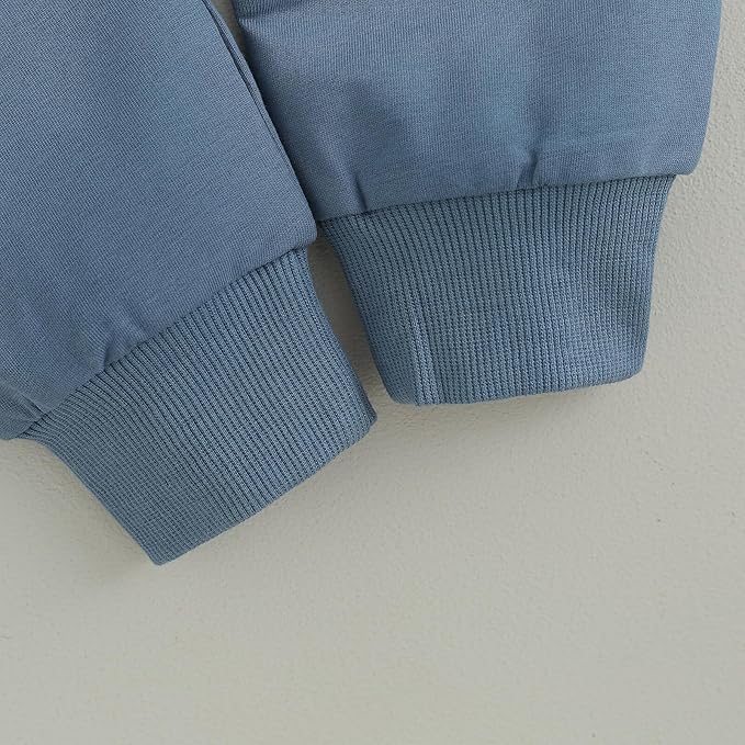 Kupretty Toddler Baby Boy Fall Winter Clothes Color Block Long Sleeve Sweatshirt Pullover Tops + Joggers Pants Outfit Set