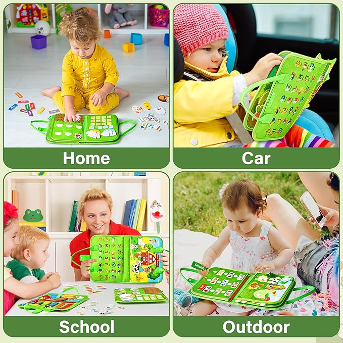 Busy Board Montessori Toy for Toddlers | Educational Activity | Sensory Board | Preschool Learning Tos | Fine Motor Skills Toys | Busy Book for Baby | Toddler Travel Toys | Toddler Activity Book