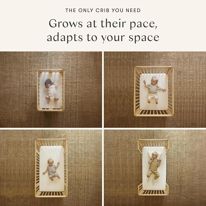 babyletto Pogo 8-in-1 All-Stages® Convertible Crib - Conversion Kits for Bassinet, Midi Baby & Full-Size Crib to Toddler Bed, Daybed, and Baby Bed - GREENGUARD Gold Certified - Portable & Adjustable