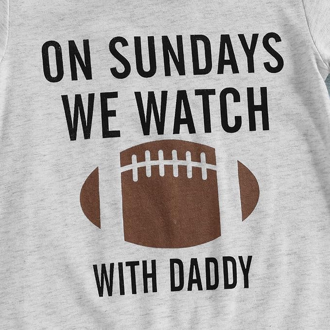 Honganda Infant Baby Boys Girls Football Season Jumpsuit Watch Football with Daddy Funny Romper Playsuit Sweatshirt
