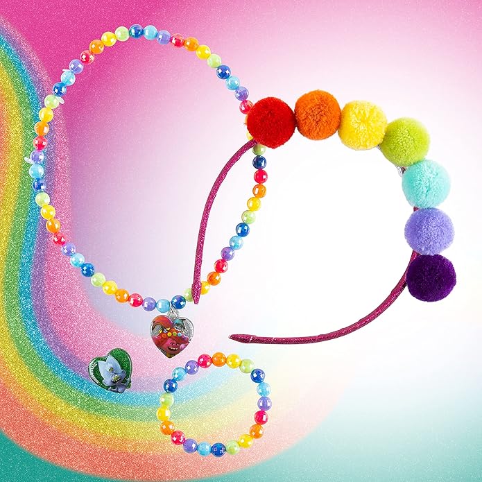 LUV HER Headbands for Girls - Kids Jewelry for Girls - Dress Up Set All in one Giftable Box - Headband - Play Jewelry Set - 4pc (Toddler Headband, Necklace, Dress Up Bracelet, Ring) Ages 3+