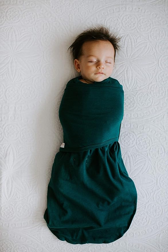 embé 2-Way Transition Short Sleeve Swaddle Blanket Wrap for Babies 3-6 Months - Rust, Sand, Spruce | Legs in & Out Design | Stage 2 Sleep, 12-18 lbs