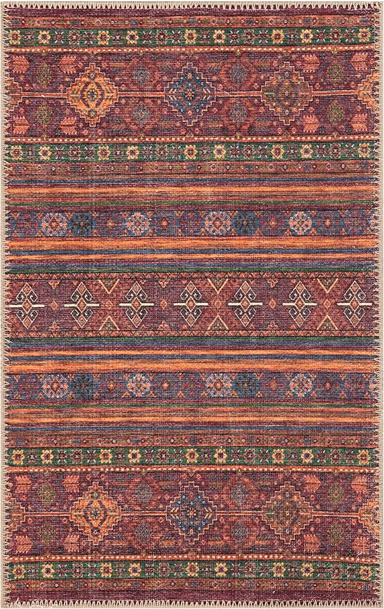 Keen Home Design 2x3 Rug - Machine Washable Entry Rug with Non-Slip Backing, Ideal for Enteryway, Kitchen, Bathroom, Laundry Room - Vintage, Easy Clean, Durable, Low Pile Rug - (2' x 3')