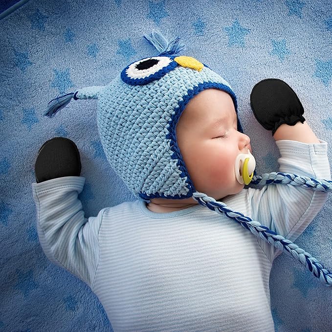 16 Pairs Newborn Baby Cotton Mittens No Scratch Gloves Unisex Newborn Mittens for baby Boys Girls 0-6 Months