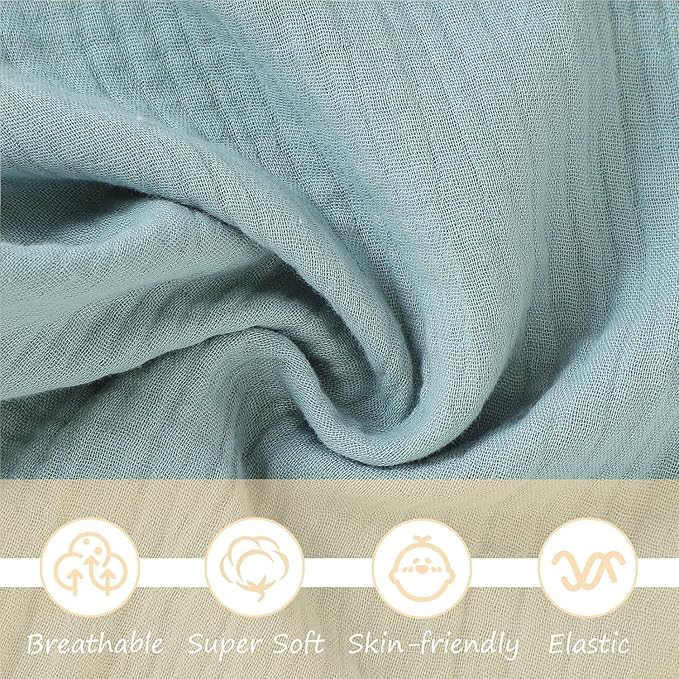 Organic Cotton Muslin Loveys for Babies,Security Blankets for Baby Lovey,Unisex Baby Essentials Neutral,Baby Registry Search,Newborn Baby Gifts for Boys and Girls(Green)