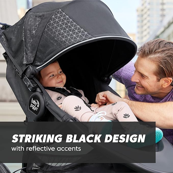 Baby Jogger Summit X3 3-Wheel Jogging Stroller with Hand Brake One-Hand Compact Fold & All-Wheel Suspension Midnight Black