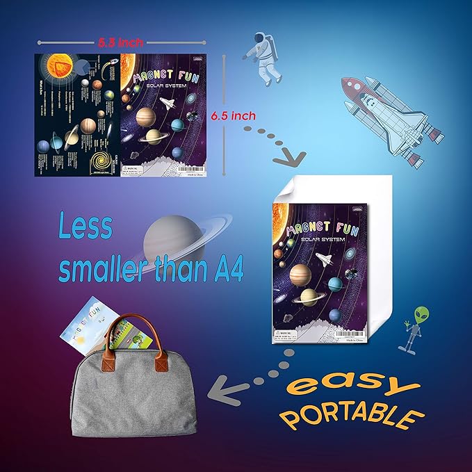 Magnetic Portable Playboard Solar System Planet Outer Space Play Create Scene Educational Teaching Playset(39 Pcs)