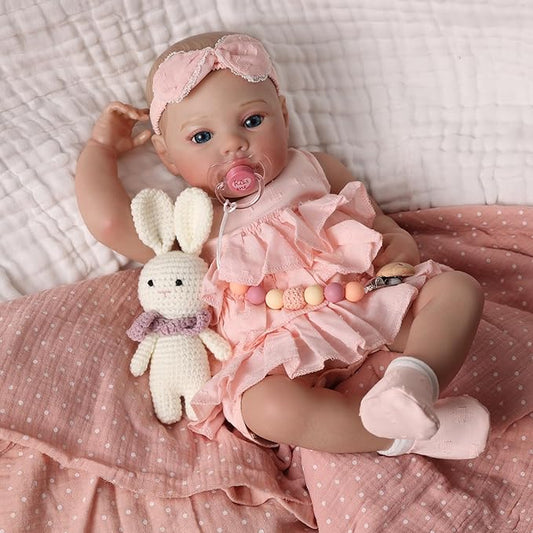 Lifelike Reborn Baby Dolls, 17 Inch Soft Vinyl Realistic Newborn Baby Dolls Poseable Real Life Baby Girls Dolls with Doll Accessories and Gift Box for 3+ Year Old Girls Kids