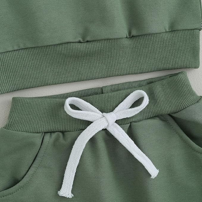 Kupretty Toddler Baby Boy Fall Winter Clothes Color Block Long Sleeve Sweatshirt Pullover Tops + Joggers Pants Outfit Set