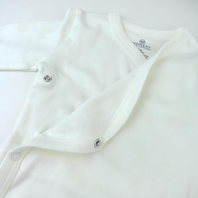 HonestBaby unisex-baby 3-pack Long Sleeve Side-snap Kimono Bodysuits Organic Cotton for Infant Baby Boys, Girls, Unisex