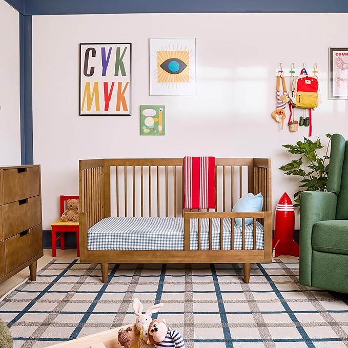DaVinci Marley 3-in-1 Convertible Baby Crib - GREENGUARD Gold Certified Convertible Crib to Toddler Bed & Daybed - Wooden Baby Bed with 4 Adjustable Mattress Heights - Easy to Assemble - Walnut
