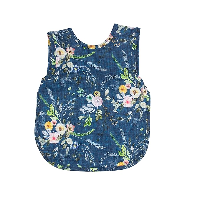 BapronBaby Boho Floral Bapron - No Neck Tie Safer Bib for Baby & Toddler - Soft Waterproof Stain Resistant - Machine Washable - Sz Baby/Toddler 6m-3T